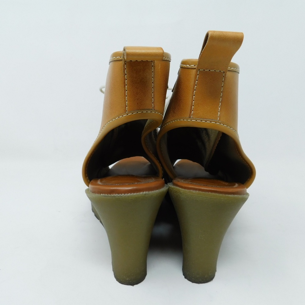 Dr. Martens Tan Lace-Up Peep-Toe Wedge Boots - Picture 4 of 8